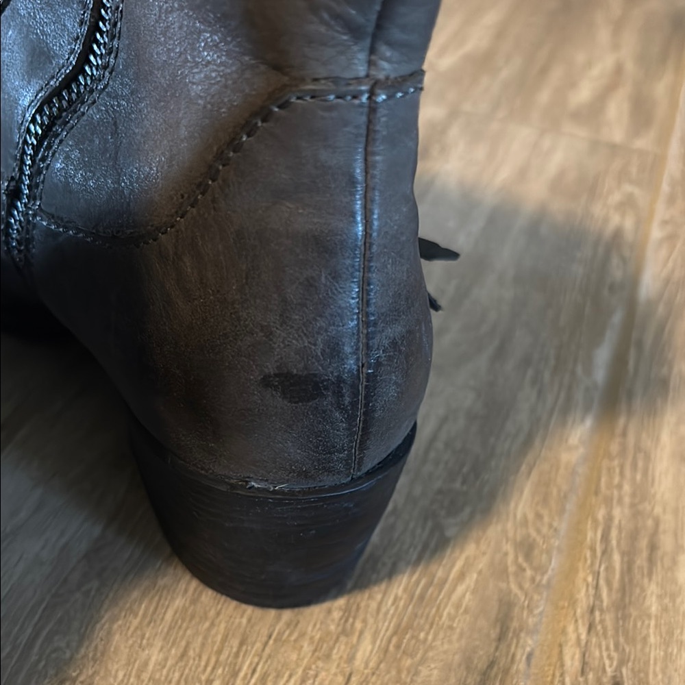 Born Grey Leather Ankle Boots - Picture 5 of 7